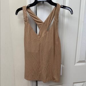 Women's Tan Sleeveless Top pj set